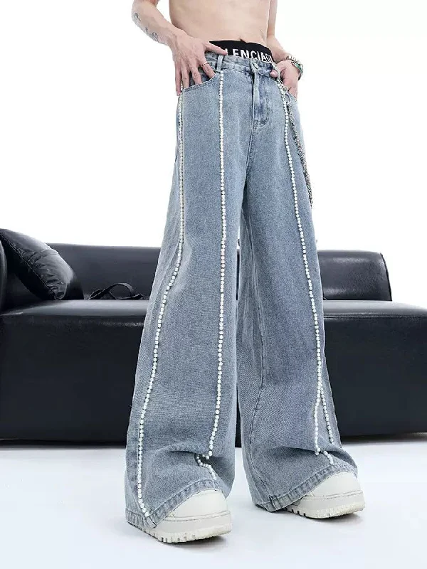 Beaded Seam Lines Jeans