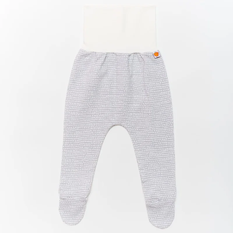 Footed pants "Dotted Lines Grey/Ecru"