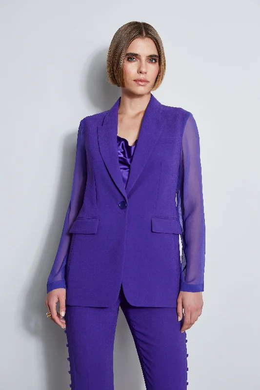 Chiffon Combo Crepe Blazer