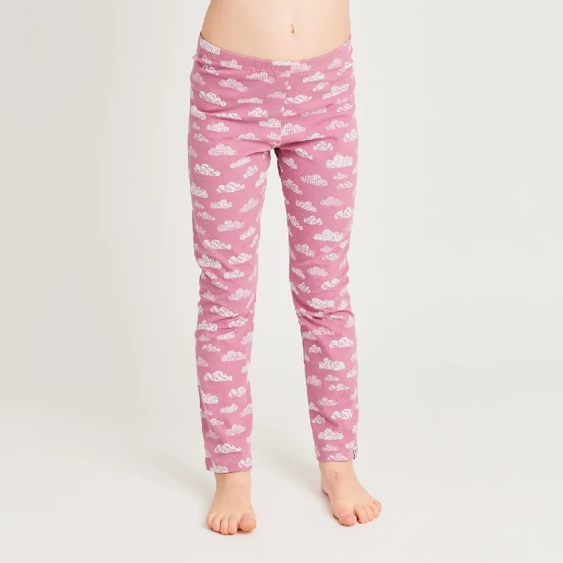 Organic leggings "Clouds Vintage Rose" made from 95% organic cotton and 5% elastane