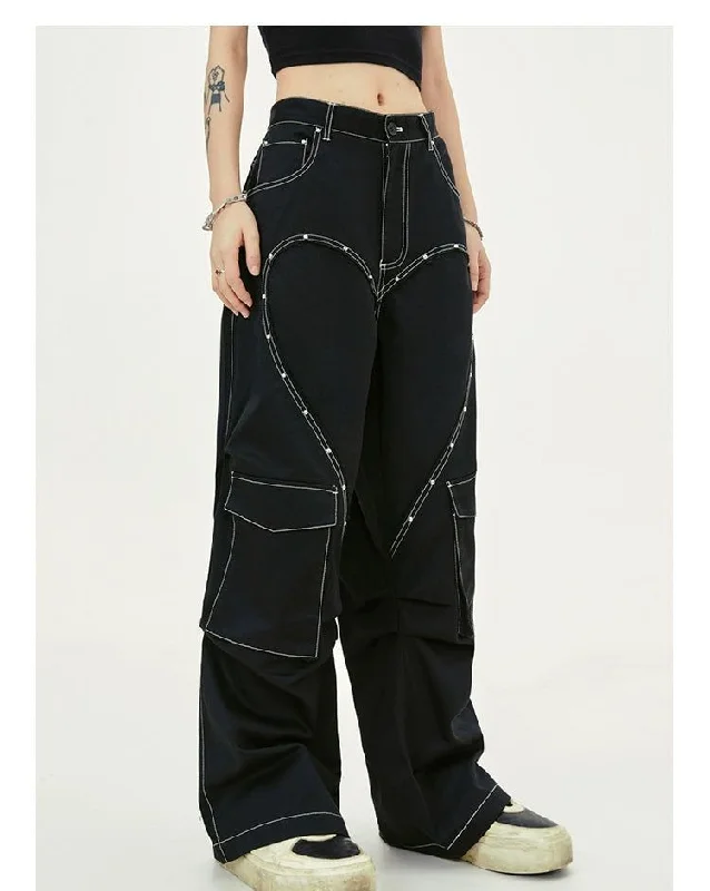 Stitched Heart-Shape Pants