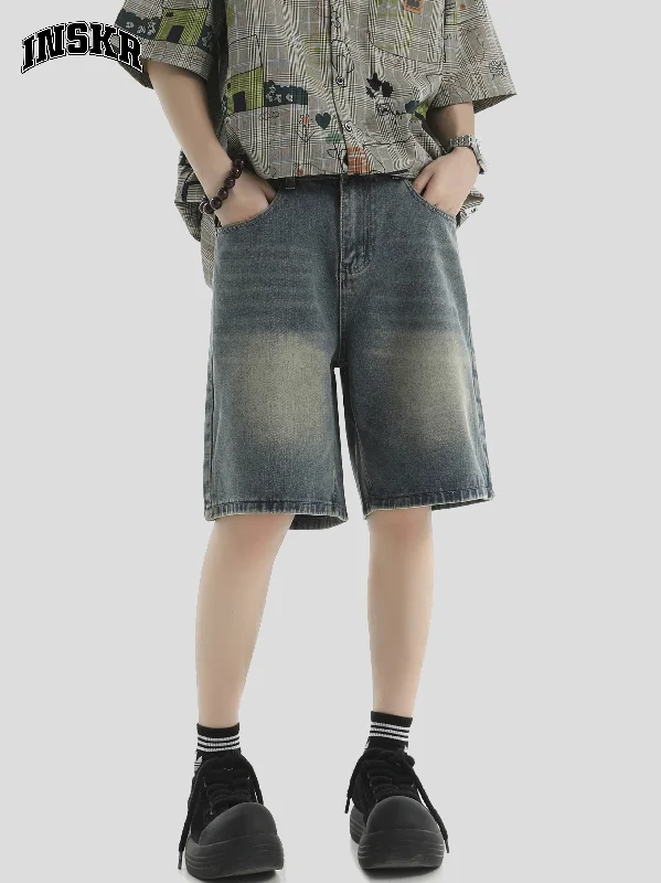 Washed & Whiskers Denim Shorts