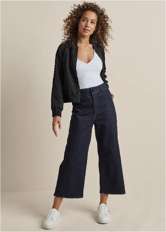 High Rise Wide Leg Jeans - Dark Wash