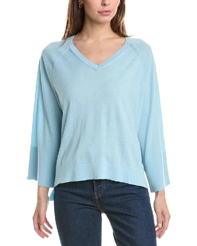 Forte Cashmere High-Low Silk & Cashmere-Blend Top