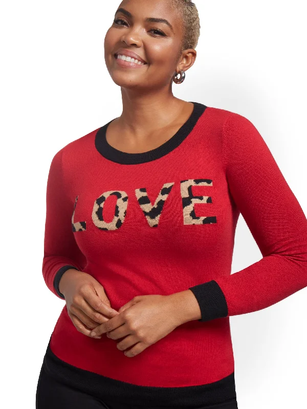 Love Graphic Crewneck Sweater