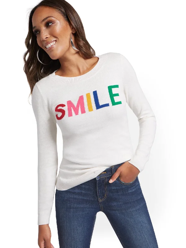 Smile Graphic Crewneck Sweater