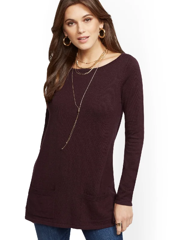 Two-Pocket Tunic Sweater