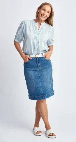 Denim mid skirt