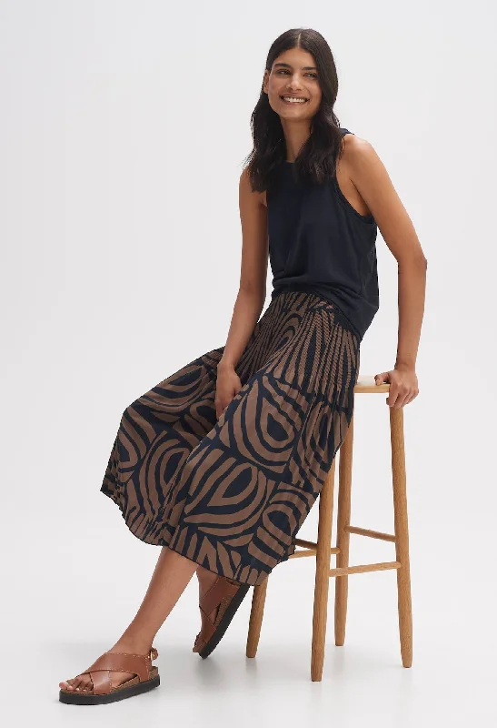 Ribane Desert Pleated Midi Skirt