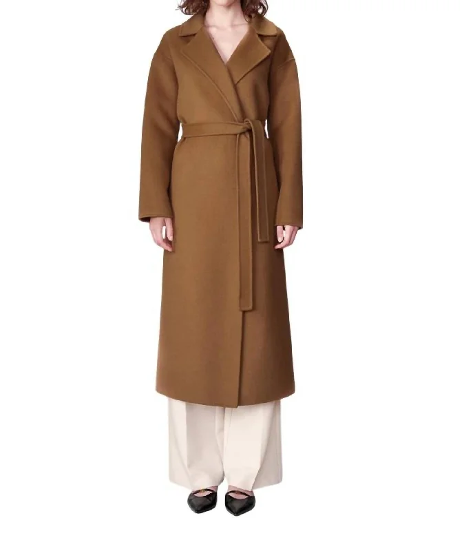 Noemie Long Coat In Camel