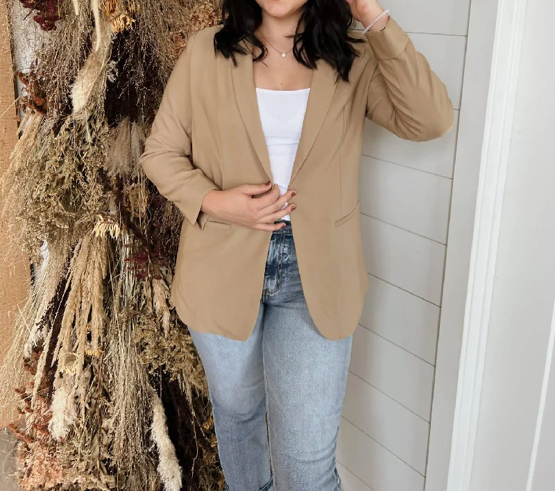 Boss Babe Blazer In Khaki