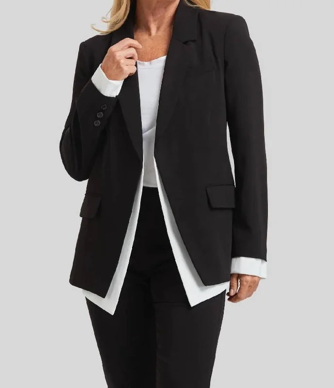 Hannah Shirt Tail Jacket In Black