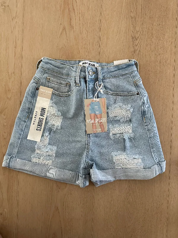 Light Wash Ripped Shorts