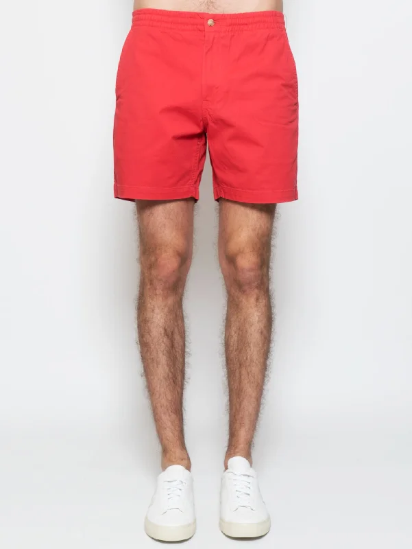 Pantaloncini in Cotone Con Coulisse Rosso