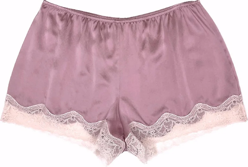 Silk Tap Shorts In Soft Plum