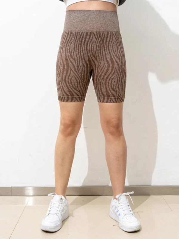 Women's Zebra Print High Waist Stretch Shorts