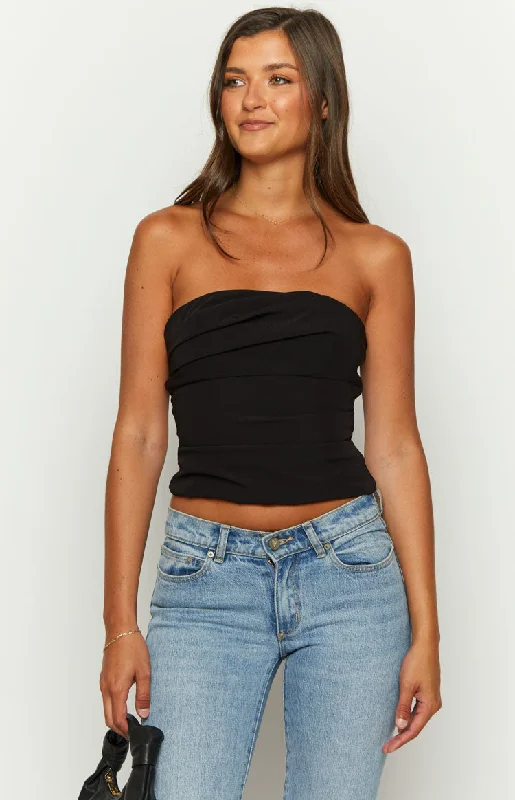 Like That Black Strapless Top