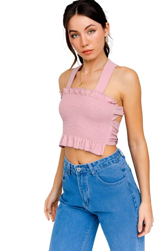 Smocked Tank Crop Top