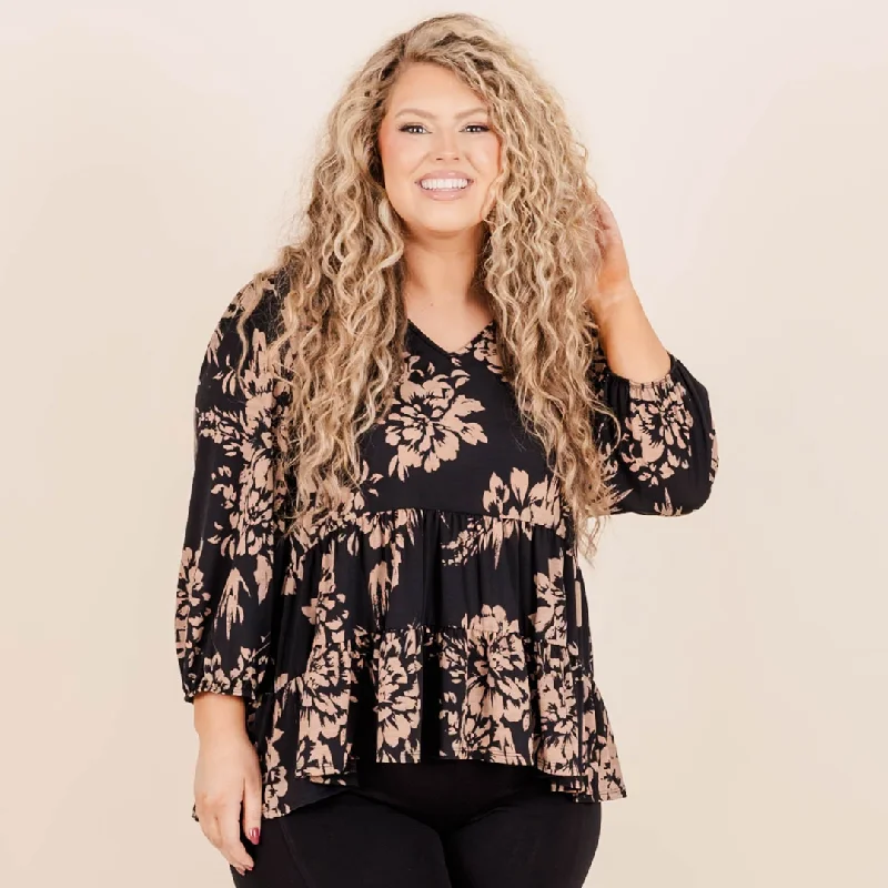 Canyon Moon Blouse, Black Multi