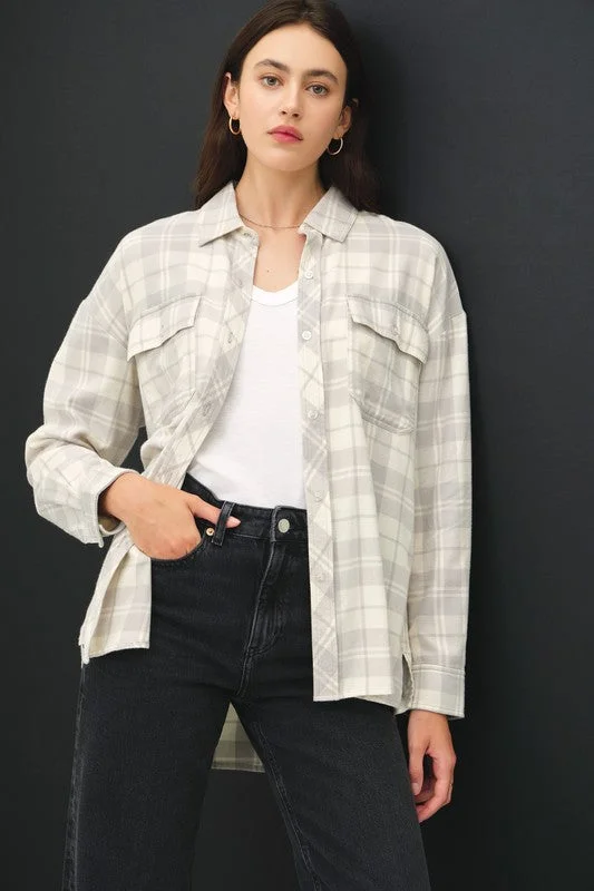 LIVIA PLAID FLANNEL LONG SLEEVE BUTTON DOWN