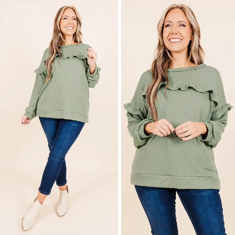 Toffee Kisses Pullover, Sage