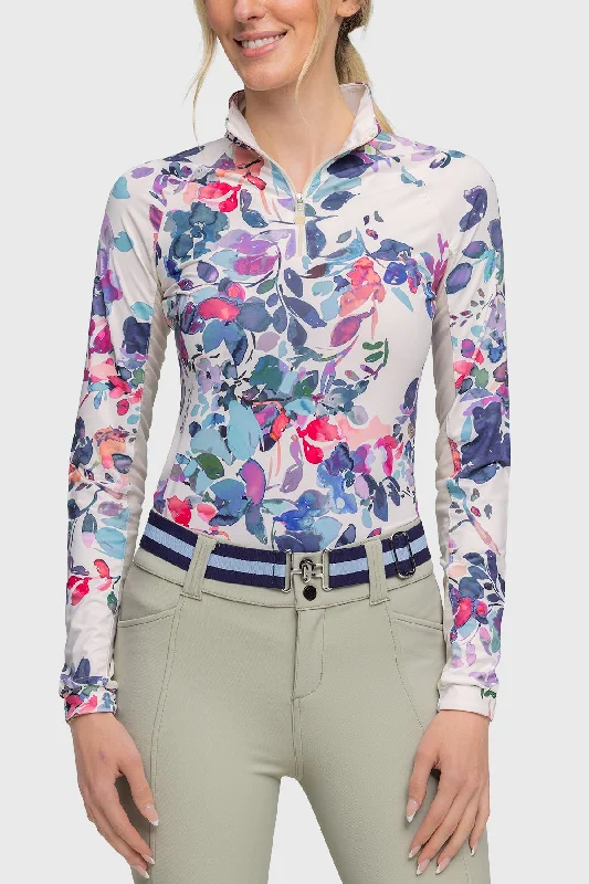 Amethyst Watercolor Floral Long Sleeve Sun Shirt