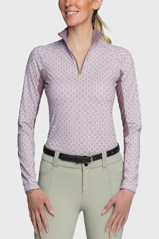 Dusty Mauve Geometric Long Sleeve Sun Shirt