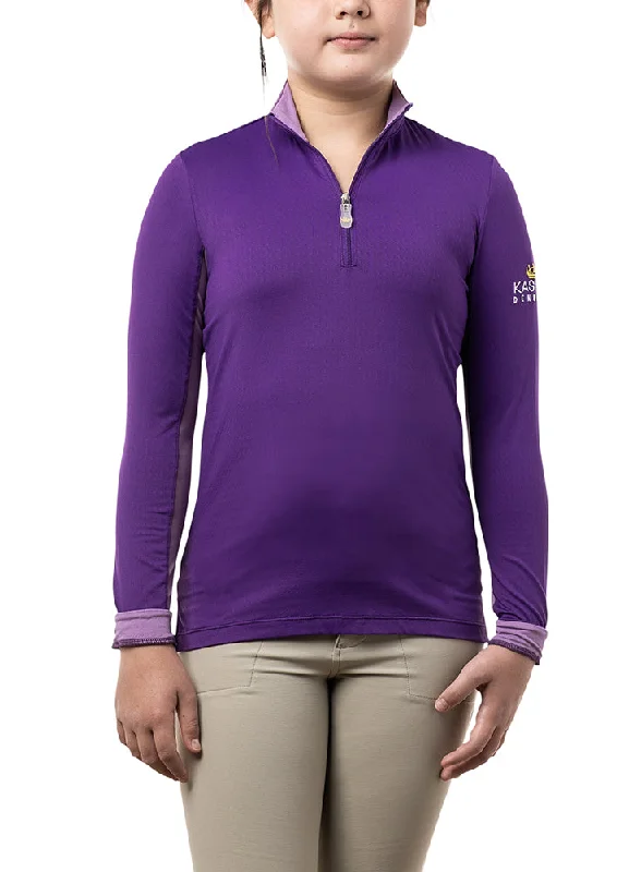 Kids Long Sleeve Purple with Light Purple Trim