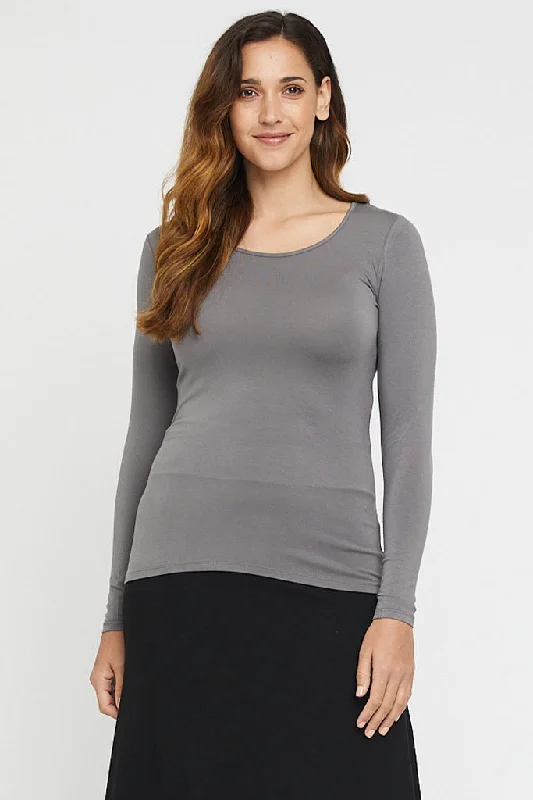 L/S Layering Top - Gull Grey