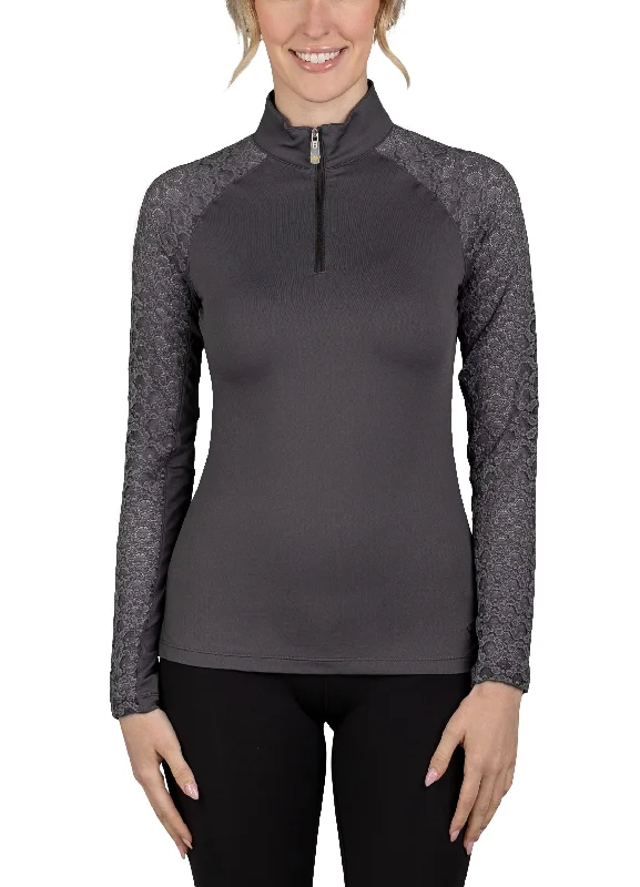 Long Sleeve Asphalt Lace Raglan