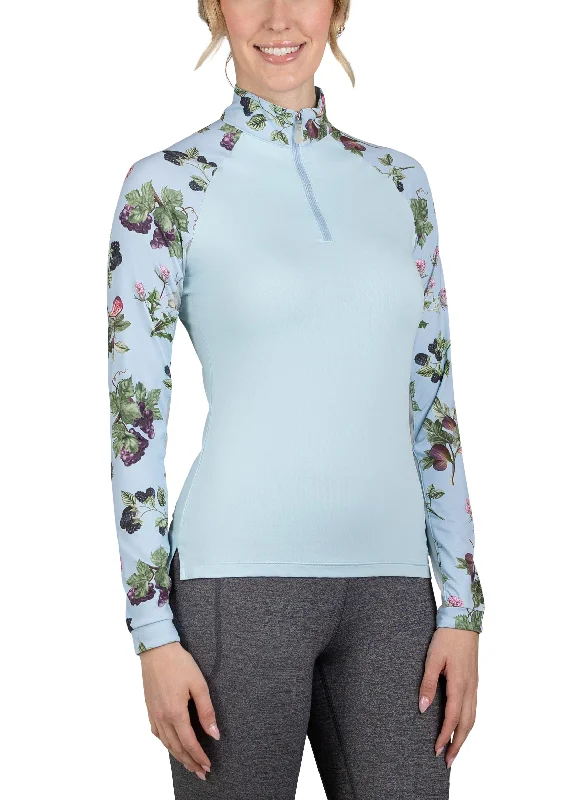 Long Sleeve Light Blue Fig Raglan 1/4 Zip