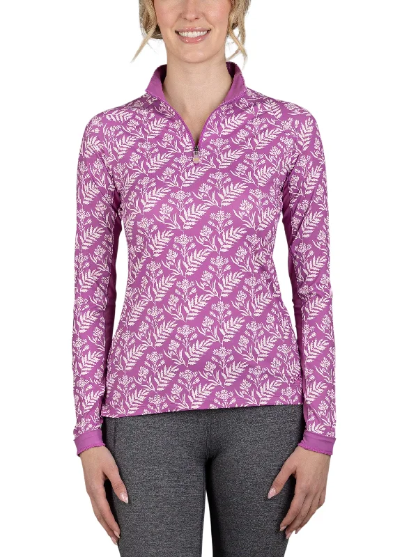 Long Sleeve Rosebud Floral 1/4 Zip