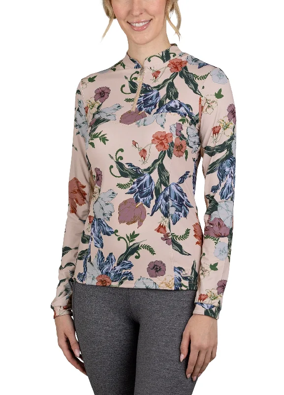 Long Sleeve Sweetheart Mocha Floral