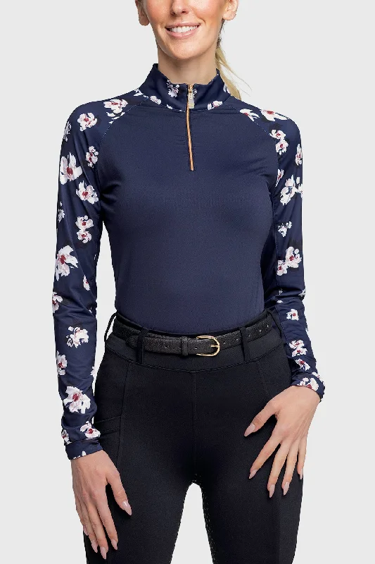 Navy Floral Raglan Long Sleeve Sun Shirt