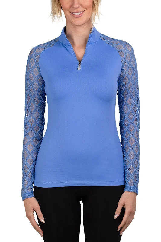 Periwinkle Diamond Lace Long Sleeve Sun Shirt