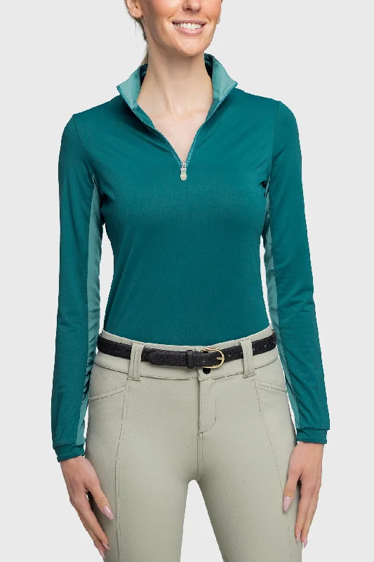 Teal Solid Long Sleeve Sun Shirt